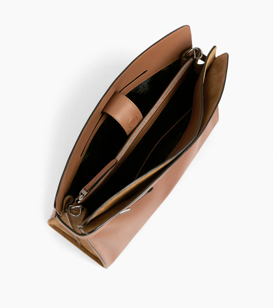 Sac porté épaule modèle maxi Emie en cuir lisse et nubuck - Image 4