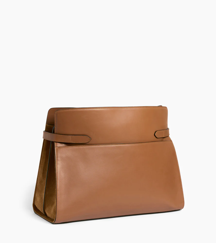 Sac porté épaule modèle maxi Emie en cuir lisse et nubuck - Image 5