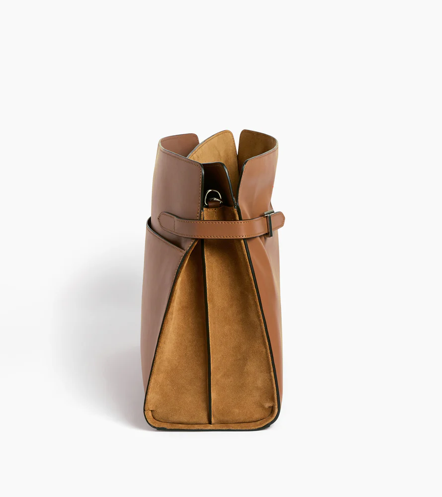 Sac porté épaule modèle maxi Emie en cuir lisse et nubuck - Image 6