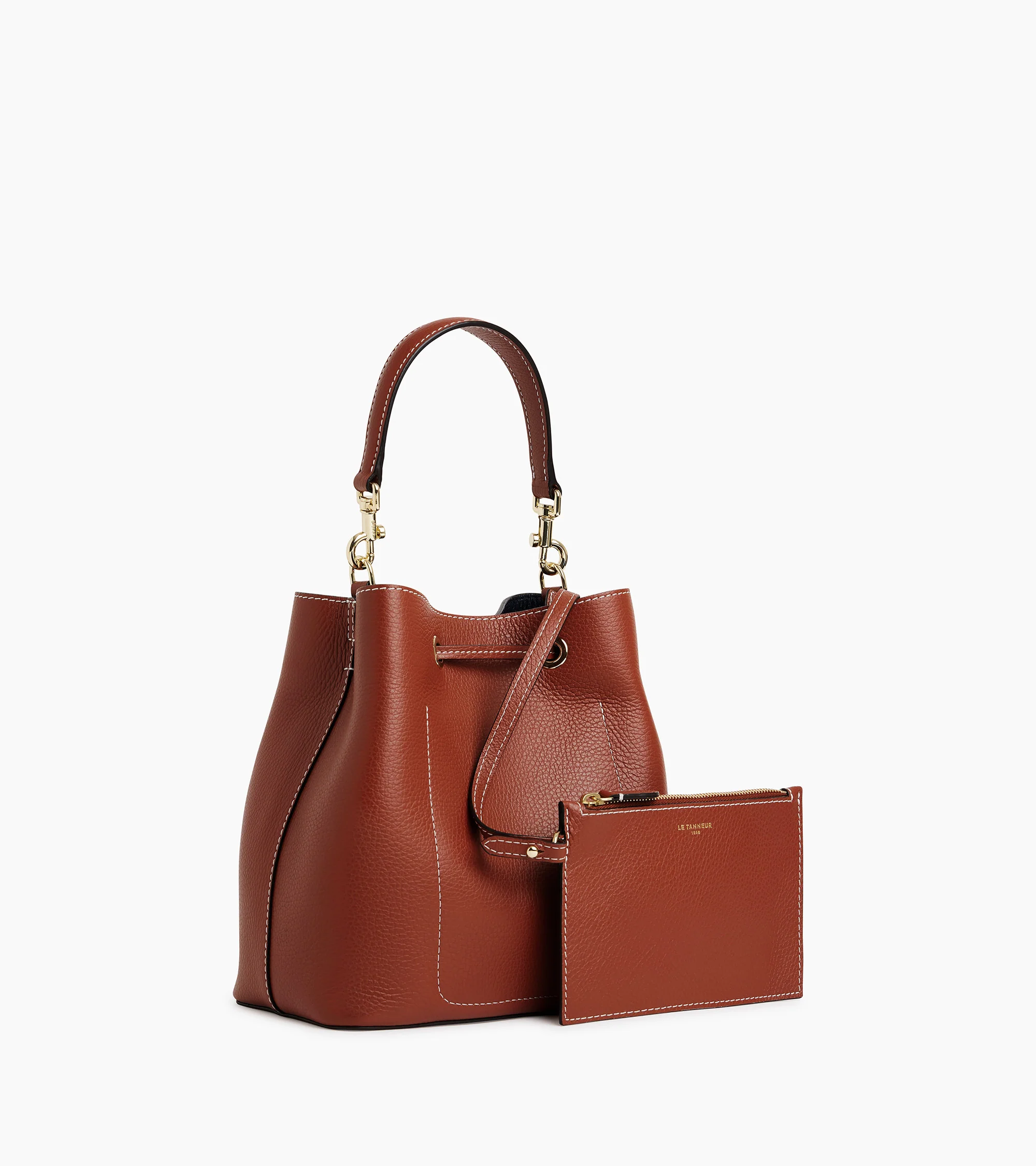 Sac seau Louise en cuir grainé - Image 4
